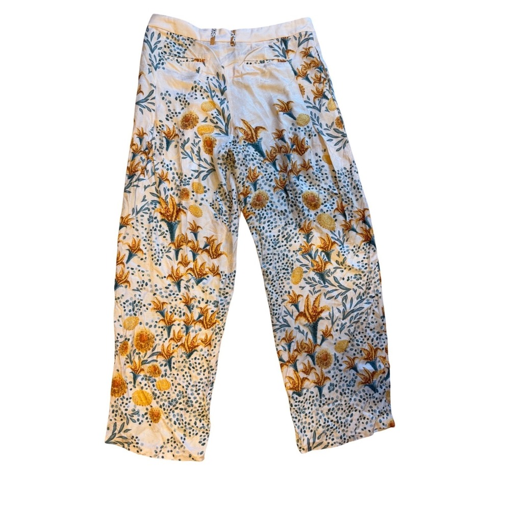 Agua by Agua Bendita Florecer Capullo Floral Wide Leg Trousers Cream Large NWT - Picture 11 of 12
